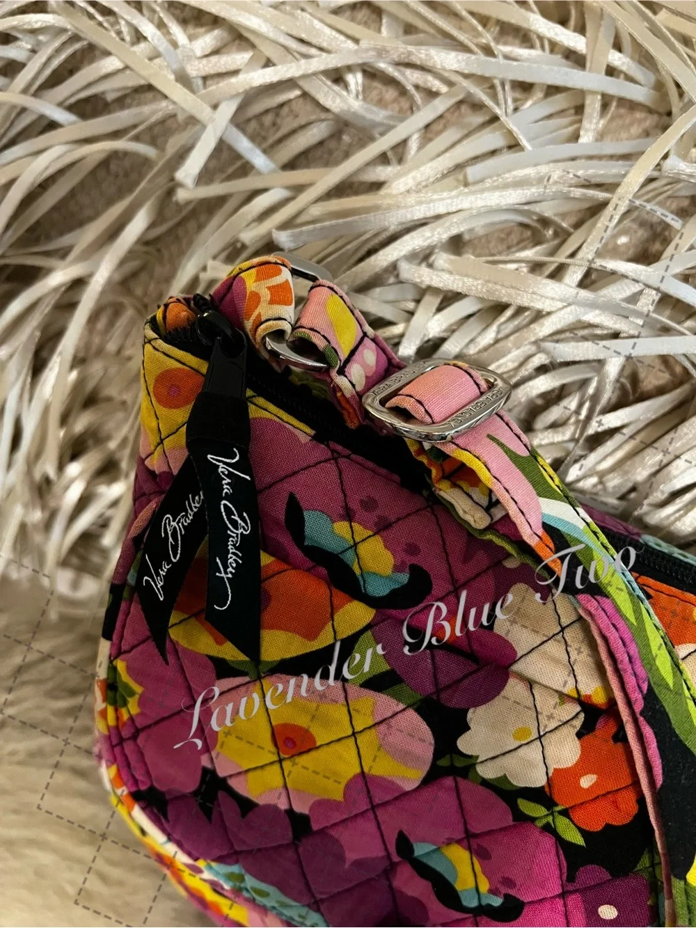 VERA BRADLEY Ziggy Zinnia  2014 Hipster Crossbody Pink Orange Floral Y2K Quilted